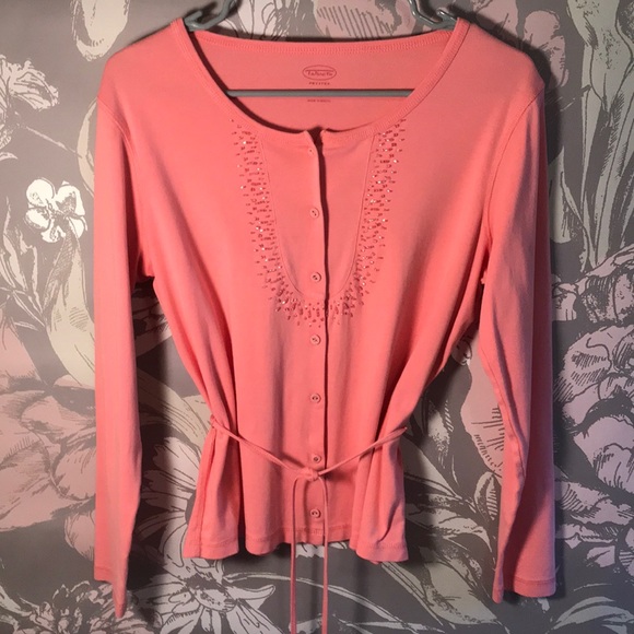 Talbots Pima Cotton Button Front Tee Cardigan Med - Picture 6 of 7
